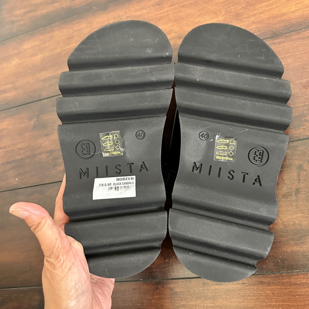E8 by Miista Noreen Leather Chunky Platform Sandals Black EU40 US9.5 NWOB $225 - Picture 9 of 10